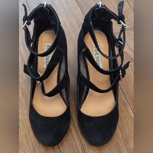 Steve Madden Black Strappy Heels, Size 7